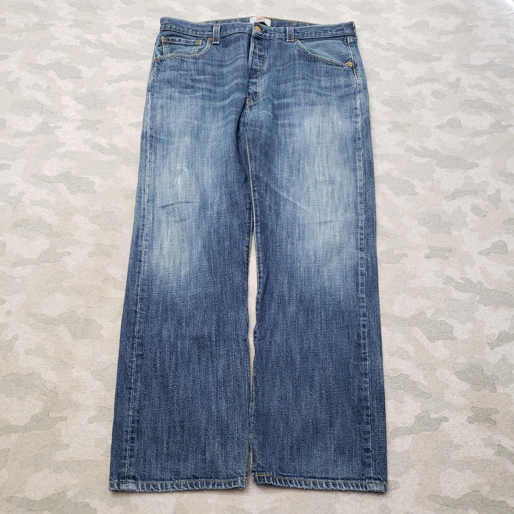 Levi's 501 Jeans Mens 36x30 Blue Straight Button‎ Fly Denim Medium Wash Workwear